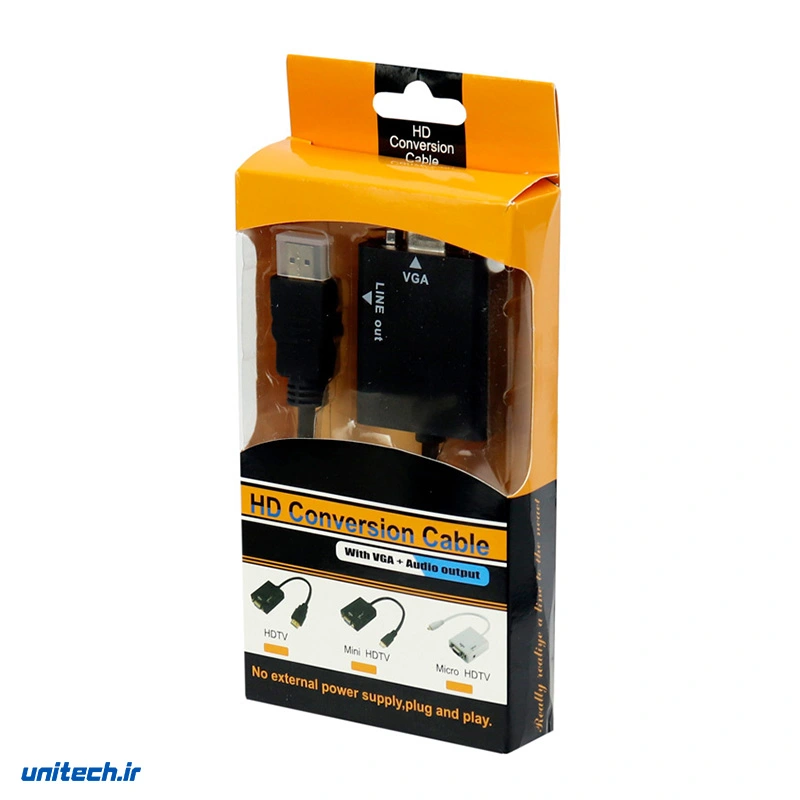 تبدیل HDMI به VGA + کابل صدا 3 2fX2RR